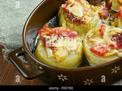 Firinda kabak dolmasi  - Turkish dish of zucchini Stock Photo