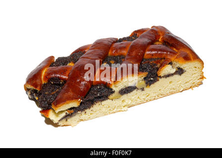 Pie with poppy-seed isolated on white. Stock Photo