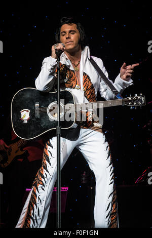 Memphis, Tennessee, USA. 12th Aug, 2015. Johnny lee Memphis from Scotland at The 2015 Ultimate Elvis Tribute Artist Contest August 11 - 12 -13 2015 Orpheum Theatre, Memphis Tennessee Credit:  Catherine Brown/Alamy Live News Stock Photo