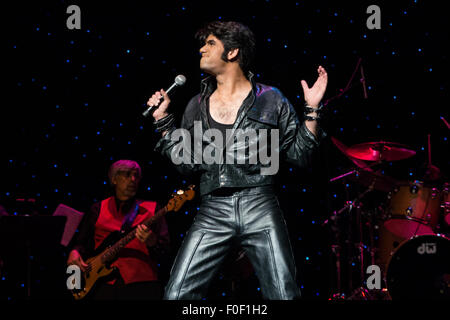 Memphis, Tennessee, USA. 12th August, 2015. Josh Davis  Sulphur Springs, Texas  USA at The 2015 Ultimate Elvis Tribute Artist Contest August 11 - 12 -13 2015 Orpheum Theatre, Memphis Tennessee Credit:  Catherine Brown/Alamy Live News Stock Photo