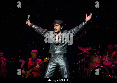 Memphis, Tennessee, USA. 12th August, 2015. Josh Davis  Sulphur Springs, Texas  USA at The 2015 Ultimate Elvis Tribute Artist Contest August 11 - 12 -13 2015 Orpheum Theatre, Memphis Tennessee Credit:  Catherine Brown/Alamy Live News Stock Photo