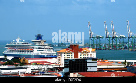 cruise boat in Port of Colon Panama Stock Photo