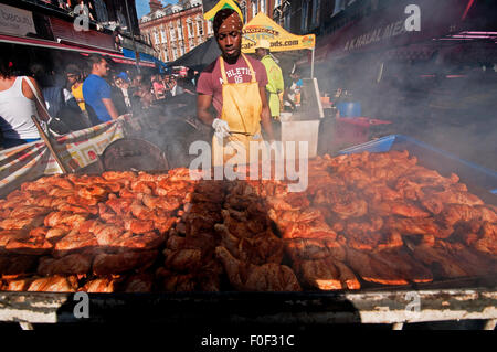 People celebrating at annual Brixton Big Splash festival Stock Photo