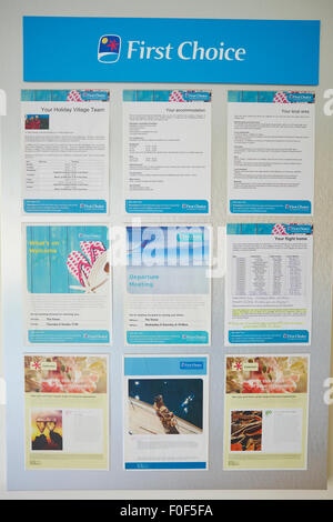 First Choice Holiday Information Board Within The Holiday Village Algarve Balaia Portugal Stock Photo