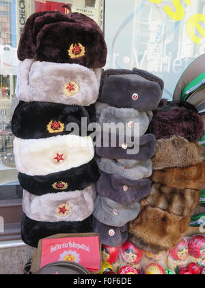 Winter uniform Fur Cap of Russian military officer Stock Photo