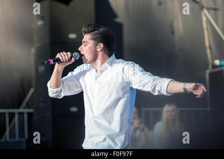 Anton Ewald performs at Rix FM festival during the August festival in in Norrköping, Sweden Stock Photo