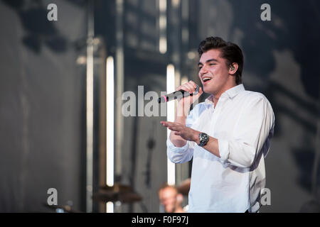 Anton Ewald performs at Rix FM festival during the August festival in in Norrköping, Sweden Stock Photo