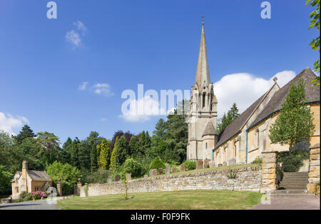 St. Mary's parish church in the Cotswold village of Batsford, Gloucestershire, England, UK Stock Photo