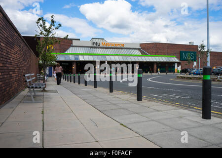 Green Mall entrance of the Intu MetroCentre, also known as the Metro Centre. Stock Photo