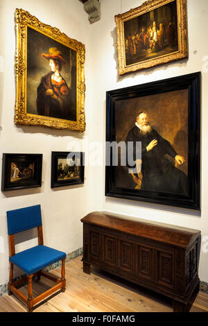 the Salon was Rembrantd's living room and bedroom Rembrandthuis (house of Rembrandt) museum - Amsterdam, Netherlands Stock Photo