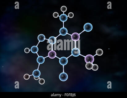 Abstract molecule structure on the dark background Stock Photo