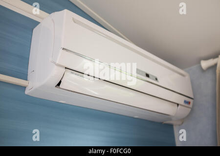 Air conditioning unit in a holiday caravan in France Stock Photo