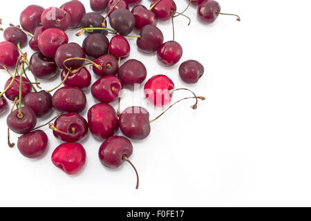 Bunch of cherries isolated on white Stock Photo