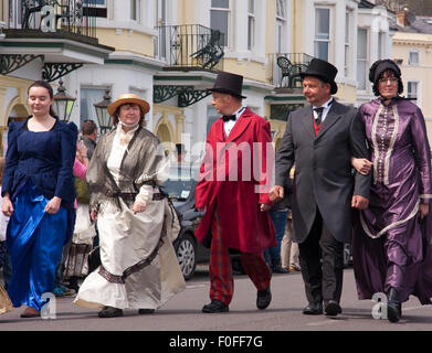 Grand parade at the Llandudno Victorian Extravaganza 2015, held over a weekend May each year in north Wales, UK. Stock Photo