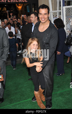 LOS ANGELES, CA - SEPTEMBER 30, 2010: Antonio Sabato Jr & daughter at the world premiere of Secretariat at the El Capitan Theatre, Hollywood. Stock Photo