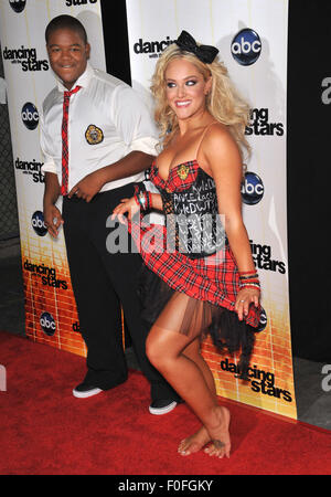 LOS ANGELES, CA - SEPTEMBER 20, 2010: Kyle Massey & Lacey Schwimmer at the Season 11 premiere of ABC's Dancing With The Stars at CBS Television City, Los Angeles. Stock Photo