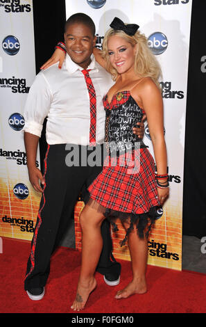 LOS ANGELES, CA - SEPTEMBER 20, 2010: Kyle Massey & Lacey Schwimmer at the Season 11 premiere of ABC's Dancing With The Stars at CBS Television City, Los Angeles. Stock Photo