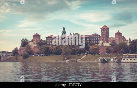 CRACOW ( KRAKOW ), POLAND - MAY 09, 2015: Panorama of antique royal ...