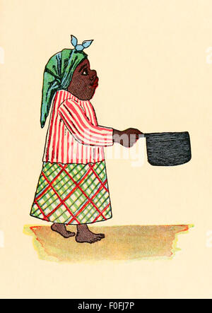 'His Mother was called Black Mumbo'. Image from 'The Story of Little Black Sambo' by Helen Bannerman. See description for more information. Stock Photo