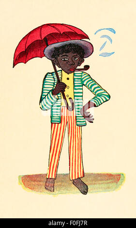 'And his father was called Black Jumbo'. Image from 'The Story of Little Black Sambo' by Helen Bannerman. See description for more information. Stock Photo