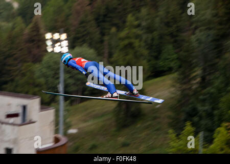 Courchevel, France. 13th Aug, 2015. Ski Jumping World Cup, Grand Prix Men, 5th Grand Prix Competition, Courchevel (FRA), Large Hill Individual, Results Qualification, THU 13 AUG 2015, Germany, V3 Credit:  Ania Freindorf/Alamy Live News Stock Photo