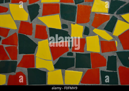 Abstract colorful tile.  Red, green yellow ceramic mosaic tile Stock Photo