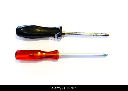 red and black screwdriver isolated on white Stock Photo