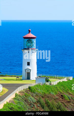 A beautiful view of the Daniel Inouye Kilauea Point lighthouse on the Hawaiian island of Kauai Stock Photo