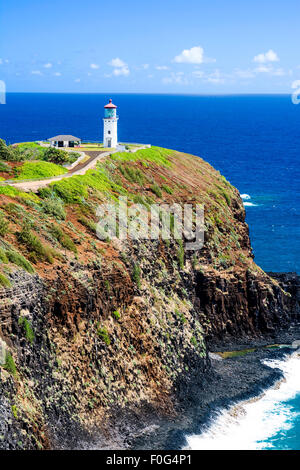 A beautiful view of the Daniel Inouye Kilauea Point lighthouse on the Hawaiian island of Kauai Stock Photo