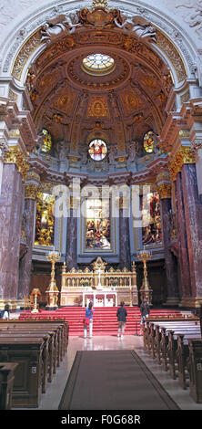 Berlin Cathedral, Berliner Dom,altar,wide shot Stock Photo
