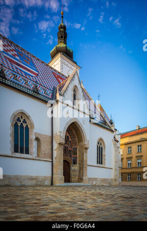 The colourful Church of St. Mark is one of the oldest buildings in Zagreb and one of its symbols Stock Photo