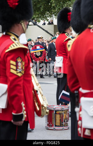 Whitehall, London, August 15th 2015. As Britain marks the 70th anniversary of victory against Japan in the Second World War, Hundreds of veterans from the campaign in South East Asia parade along Whitehall, past the Cenotaph. Credit:  Paul Davey/Alamy Live News Stock Photo