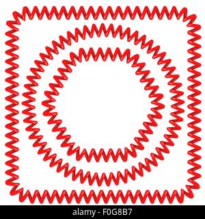 Set of Different  Red Cable Frames Stock Vector