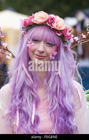 Woman dressed as fairy at the New Forest Fairy Festival, Burley, Hampshire, UK in August  Credit:  Carolyn Jenkins/Alamy Live News Stock Photo