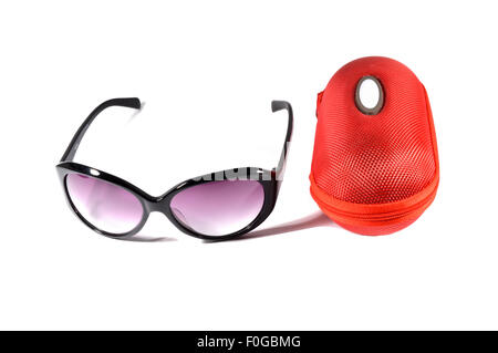 Sunglasses box, white background Stock Photo