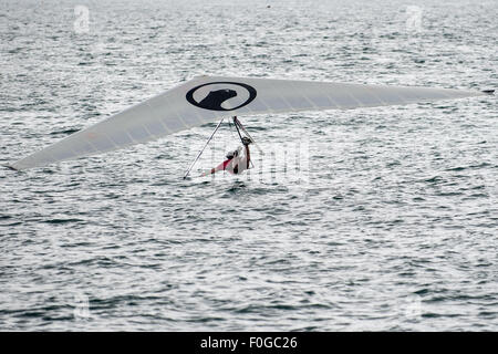 Worthing, UK. 15th Aug, 2015. Kevin Smith [Condor Class]The Worthing International Birdman Festival 2015 Credit:  Stephen Bartholomew/Alamy Live News Stock Photo