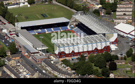 aerial view of Turf Moor stadium, home of Burnley Football Club, Lancashire, UK Stock Photo