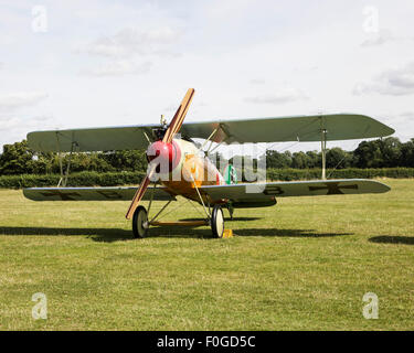 Replica Albatros D.Va German Great War biplane fighter aircraft flying ...