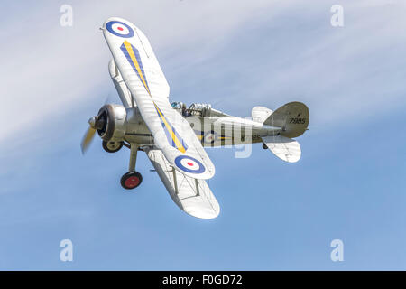 Gloster Gladiator flying at Shuttleworth Trust air show Stock Photo