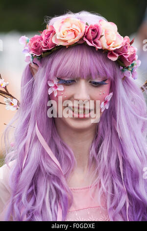 Woman dressed as fairy at the New Forest Fairy Festival, Burley, Hampshire, UK in August  Credit:  Carolyn Jenkins/Alamy Live News Stock Photo