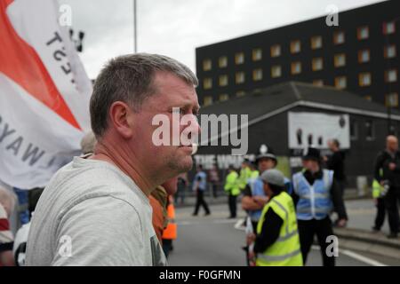 English Defence League ( EDL ) rally in Walsall, England on 15 August 2015 Stock Photo