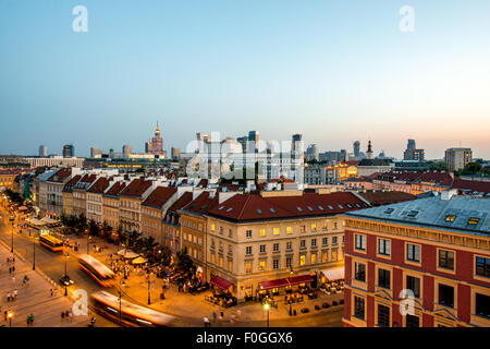Top view of the old town in Warsaw Stock Photo