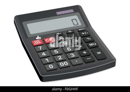 Basic Math Black Calculator Black Calculator. Mathematics object Stock Photo - Alamy