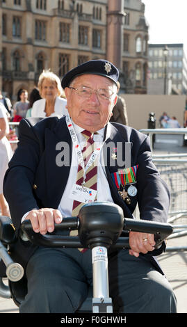 London, UK. 15th Aug, 2015. William Dean 2nd Battalion 19th Indian Division who fought right though Burma and Rangoon, Far East WW2 Veteran leaving VJ Day 70th Anniversary  reception at Deans Yard Westminster Abbey Credit:  Prixpics/Alamy Live News Stock Photo