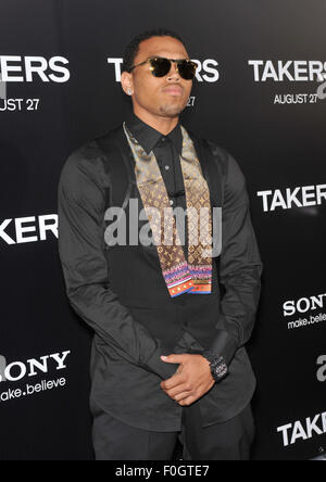 LOS ANGELES, CA - AUGUST 4, 2010: Chris Brown at the world premiere of his new movie 'Takers' at the Cinerama Dome, Hollywood. Stock Photo