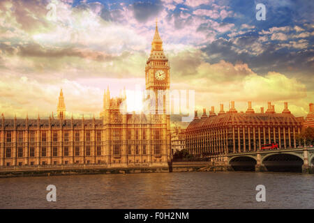 Big Ben in Westminster Palace,London Stock Photo