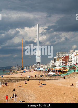 The i360 tower on Brighton sea front Stock Photo