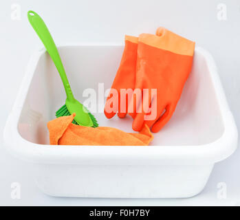 Cleaning bucket orange color isolated against white background, Stock Photo  by rawf8