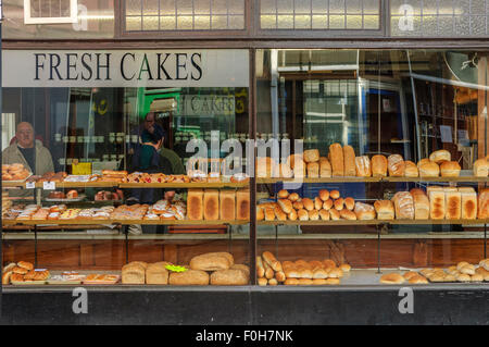Window display in a traditional bakery. England. UK Stock Photo