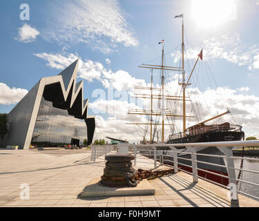 The Tall Ship moored outside the Riverside Museum, Glasgow, Scotland, UK Stock Photo